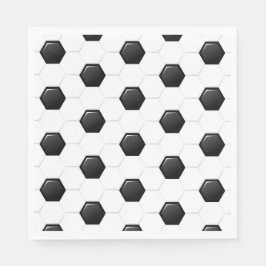 Guardanapo De Papel Bola de Futebol Esportes Brancos Jogo Negro Branco