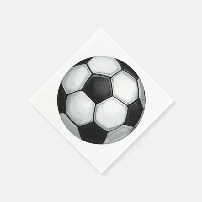 Guardanapo De Papel Bola de Futebol Preta e Branca (Canto)