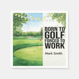 Guardanapo De Papel Bola de golfe com tee golfista Nascido para Golfe