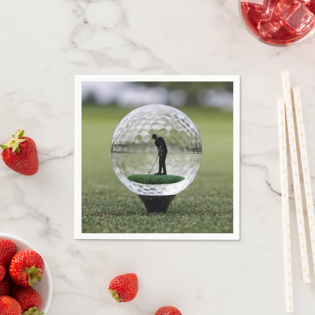 Guardanapo De Papel Bola de Golfe de Vidro com Jogador de Golfe Dentro (Insitu)