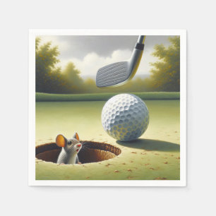 Guardanapo De Papel Bola De Golfe E Rato