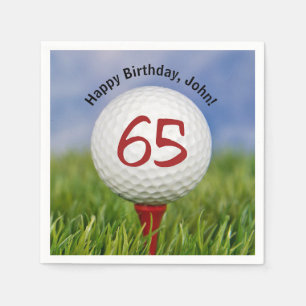 Guardanapo De Papel Bola de golfe no T para o 65th aniversário