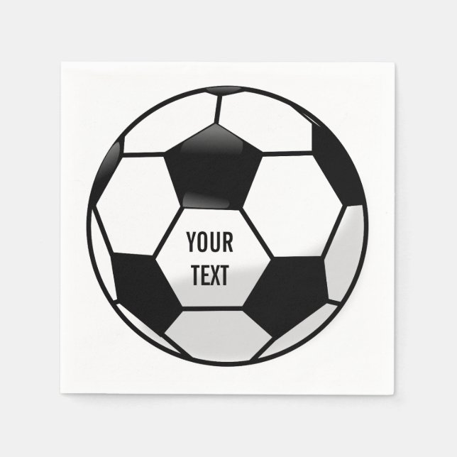 Guardanapo De Papel Bola Personalizada de Futebol com Texto Personaliz (Frente)