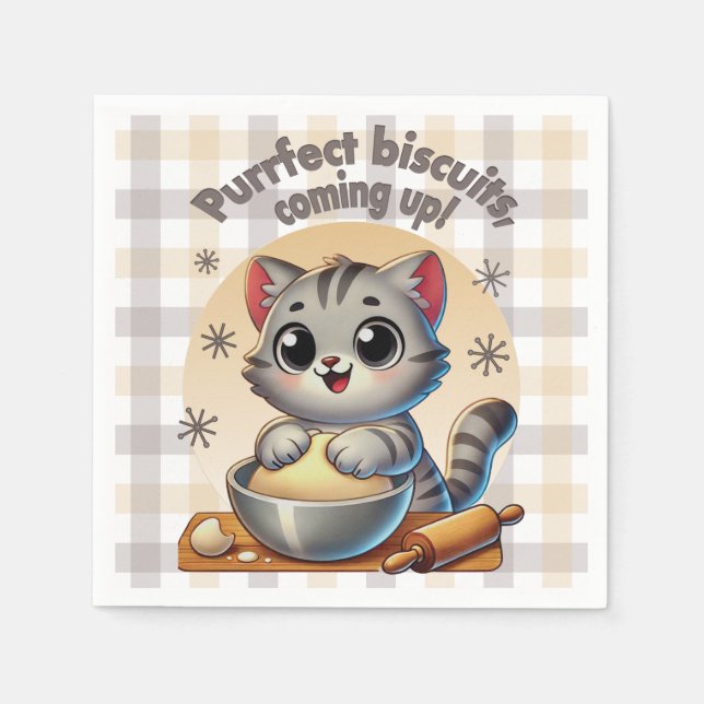 Guardanapo De Papel "Bolachas Puras, a subir" Gato de Conhecimento (Frente)