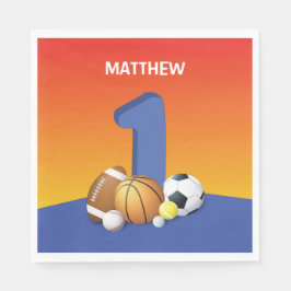 Guardanapo De Papel Bolas de Esporte de primeiro aniversario