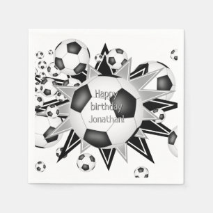 Guardanapo De Papel bolas de futebol estrelas aniversário de criança o