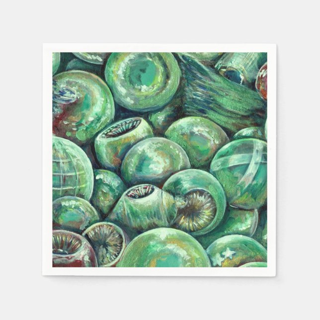 Guardanapo De Papel Bolas de Natal Verdes (Frente)