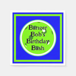 Guardanapo De Papel Bolas de Picleball Azul e Verde Personalizadas