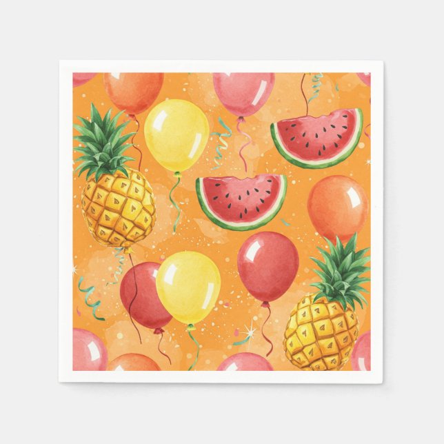 Guardanapo De Papel Bolas, melancias, abacaxi, de Natasha Us (Frente)