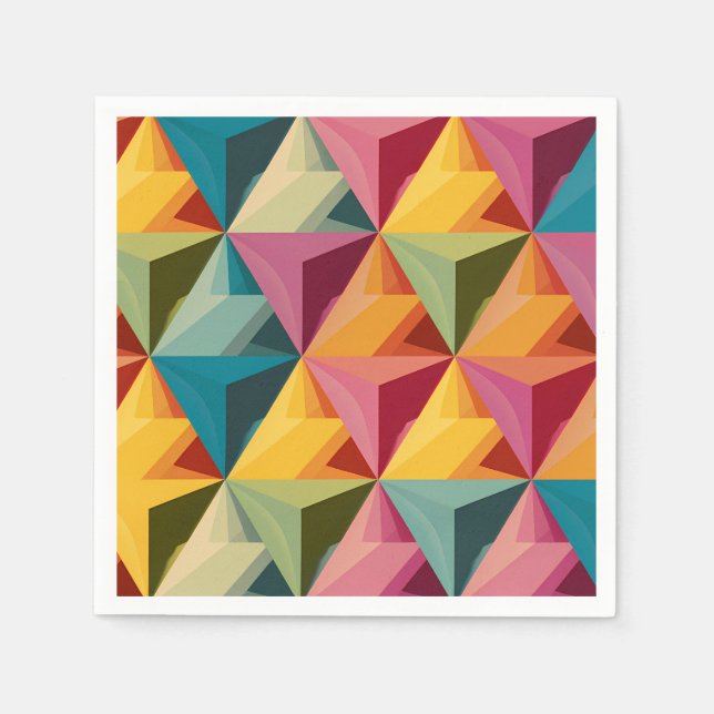 Guardanapo De Papel Bold Geometric Triangle Pattern  (Frente)