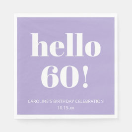 Guardanapo De Papel Bold Modern Lavender Purple 60th Birthday Party