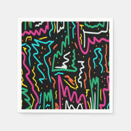 Guardanapo De Papel Bold Neon Contrast Party Impressão