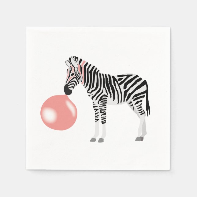Guardanapo De Papel Bolha de Bocha de Goma Zebra (Frente)