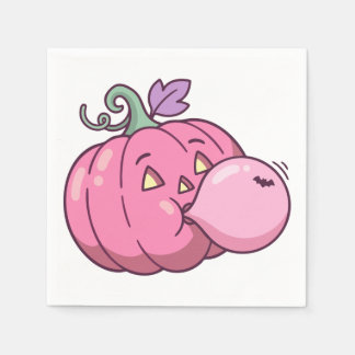 Guardanapo De Papel Bolha de Chiclete de Abóbora Rosa Pastel Halloween