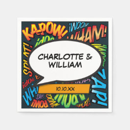 Guardanapo De Papel Bolha de Fala de Quadrinhos Tipográfica Divertida 