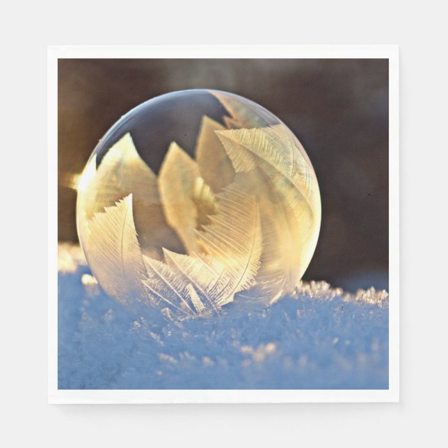 Guardanapo De Papel Bolha de sabão na neve (Frente)