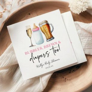 Guardanapo De Papel Bolhas, Cervejas e Fraldas Também! Chá de Bebê