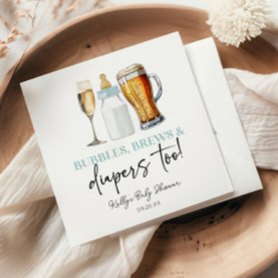 Guardanapo De Papel Bolhas, Cervejas e Fraldas Também! Chás de Bebê
