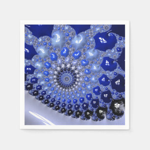 Guardanapo De Papel Bolhas Fractais de Omã Azul abstrato