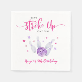 Guardanapo De Papel Boliches Atacam Uma Garota Divertida Aniversário