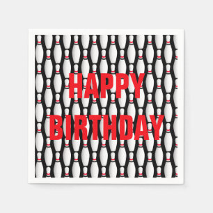 Guardanapo De Papel boliches de aniversário em preto