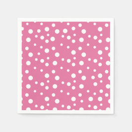 Guardanapo De Papel Bolinhas brancas em rosa escuro