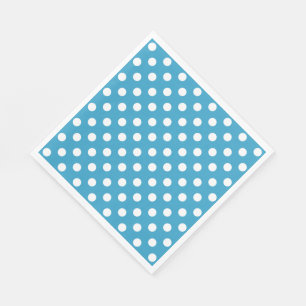 Guardanapo De Papel Bolinhas brancas no fundo azul de peacock