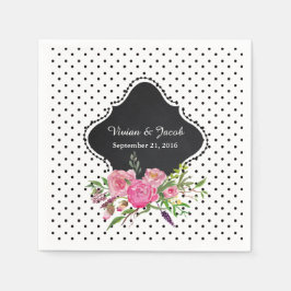 Guardanapo De Papel Bolinhas Chic e Peonies Casando Napkin