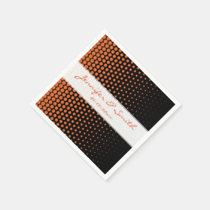 Guardanapo De Papel Bolinhas de cor laranja moderna preto