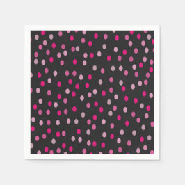 Guardanapo De Papel Bolinhas rosa em preto
