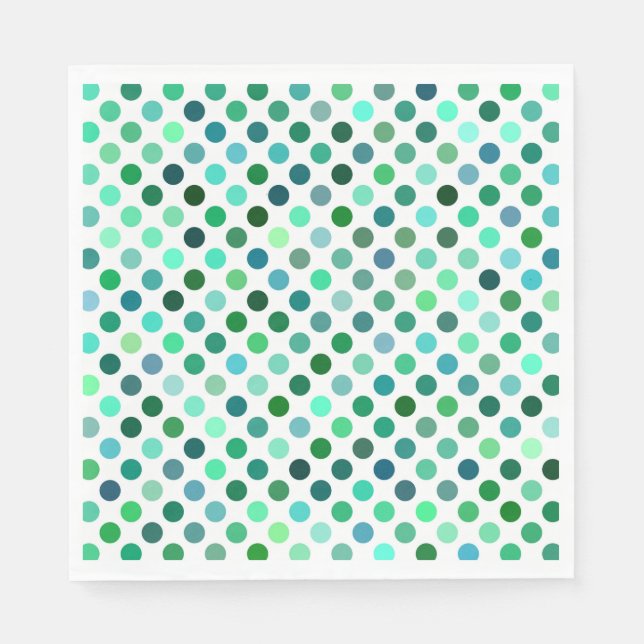 Guardanapo De Papel Bolinhas verde e azul (Frente)