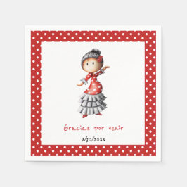 Guardanapo De Papel Bolinhas Vermelho Espanhol Grávida Sevillana