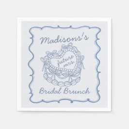 Guardanapo De Papel Bolo Coquette Coração Azul Vintage Café da Noiva