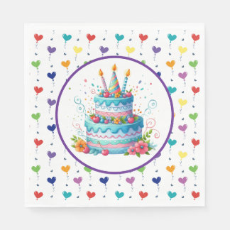 Guardanapo De Papel Bolo de Aniversário 