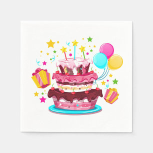 Guardanapo De Papel Bolo de Aniversário