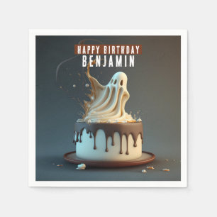 Guardanapo De Papel Bolo de aniversário de chocolate branco e escuro -