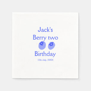 Guardanapo De Papel Bolo de aniversário de dois anos azul adicionar no