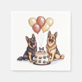 Guardanapo De Papel Bolo de Aniversário do German shepherd