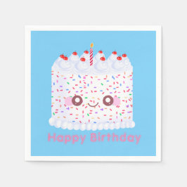 Guardanapo De Papel Bolo de Aniversário do Glacé Branco