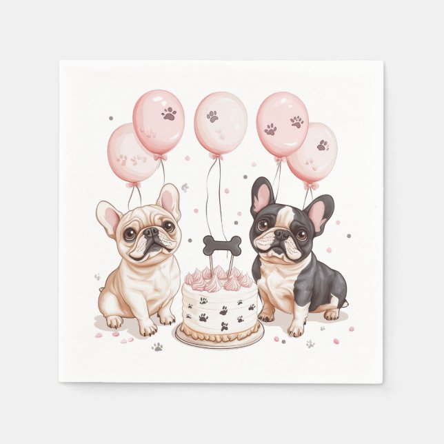 Guardanapo De Papel Bolo de Aniversário Francês (Frente)