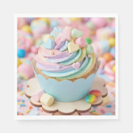 Guardanapo De Papel Bolo de Aniversário Pastel de Marshmallow Arco-íri