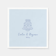 Bolo de Casamento Azul Legal Manuscrito Personaliz
