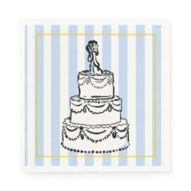 Bolo de Casamento Listras Caprichosas Azul Claro E
