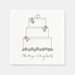 Guardanapo De Papel Bolo de Casamento Verde de Seafoam Napkins