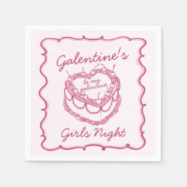 Guardanapo De Papel Bolo de Cereja Coquette Coração Retrô Rosa Galenti
