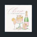 Guardanapo De Papel Bolo de Champanhe e Gotejamento Chá de Noiva de Pr<br><div class="desc">Adicione um toque personalizado à decoração das mesas do seu evento com esses guardanapos de papel personalizáveis para chá de noiva. Eles apresentam flores em aquarela,  bolo gotejante e champanhe. Esses guardanapos de papel florais para chá de noiva são perfeitos para eventos de primavera e verão.</div>