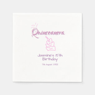 Guardanapo De Papel bolos de 15 anos de idade da quinceanera roxo rosa