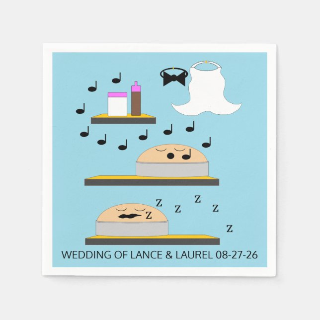 Guardanapo De Papel Bolos De Casamento Antes Do Glacé (Frente)