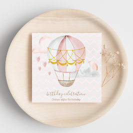 Guardanapo De Papel Bolsas De Favor De Balões De Ar Quente Rosa