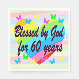 GUARDANAPO DE PAPEL BOM CORAÇÃO 60.º ANIVERSÁRIO BATER NAPKINS DE PAPE